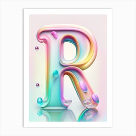 R, Alphabet Bubble Rainbow 1 Art Print