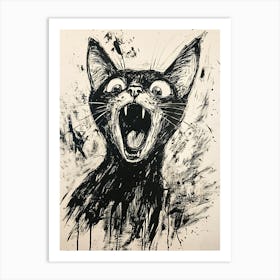 Fantastic Screaming Cat 5 Art Print