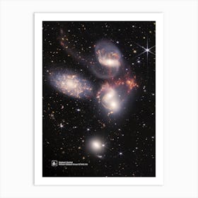 Stephan’s Quintet, Hickson Compact Group 92 (HCG 92) (James Webb/JWST) — space poster, science poster, space photo, space art, jwst picture Art Print