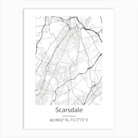 Scarsdale,United States Minimalist Map Art Print