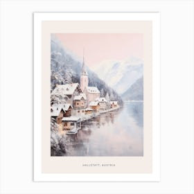 Dreamy Winter Painting Poster Hallstatt Austria 2 Art Print