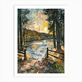 Sunset At The Lake Art Print