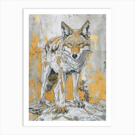 Coyote Precisionist Illustration 4 Art Print