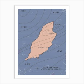 Isle of Man Weather Forecast Map Art Print