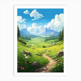 Grassland Cartoon 3 Art Print