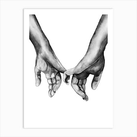 Two Hands Holding Hands Art Print