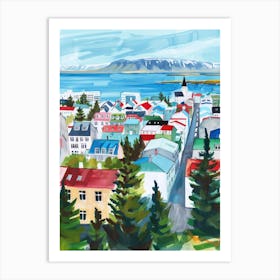 Travel Poster Happy Places Reykjavik 3 Art Print
