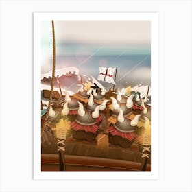 Viking Ship Cartoon Art Print