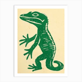 Simple Green Lizard Bold Block 2 Art Print