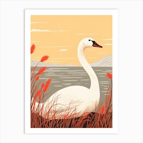 Bird Illustration Swan 2 Art Print