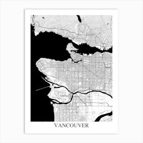Vancouver White Black Art Print