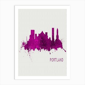 Portland Oregon City Purple Art Print