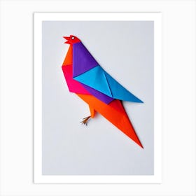 Chicken Origami Bird Art Print