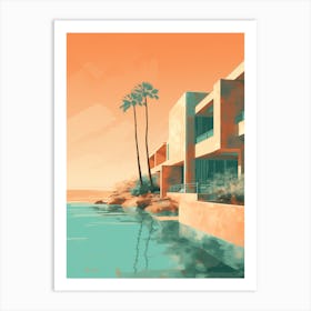 Hapuna Beach Hawaii Abstract Orange Hues 2 Art Print