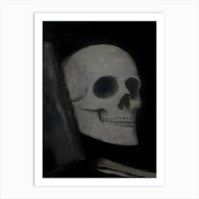 Dark Gothic Skull And Book Art Print