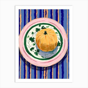 A Plate Of Pumpkins, Autumn Food Illustration Top View 63 Art Print