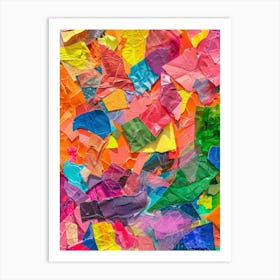 Collage Of Colorful Paper Art Print