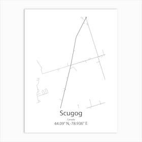 Scugog,Canada Minimalist Map Art Print