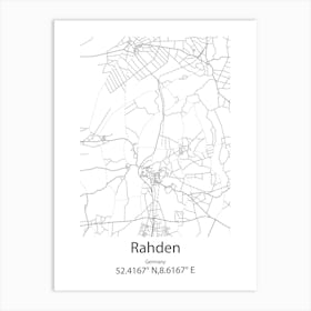 Rahden,Germany Minimalist Map Art Print