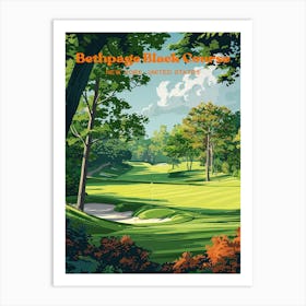 Bethpage Black Course New York Golfer Travel Illustration Art Print