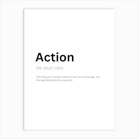 Action Definition Meaning Art Print