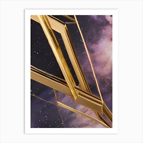 Gold Frame In Space Art Print