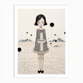 Girl In A Dress Art Print