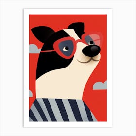 Little Badger 4 Wearing Sunglasses Art Print