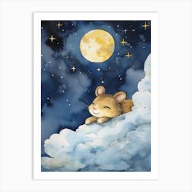 Baby Chipmunk 4 Sleeping In The Clouds Art Print