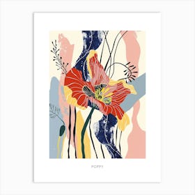 Colourful Flower Illustration Poster Poppy 3 Art Print