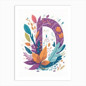 Colorful Letter D Illustration 25 Art Print