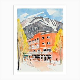 Little Nell Hotel   Aspen, Colorado   Resort Storybook Illustration 4 Art Print