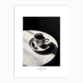 Poster Of Amantea, Italy, Black And White Photo 4 Art Print