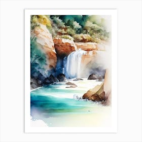 Waterfall Beach, Australia Water Colour  (3) Art Print