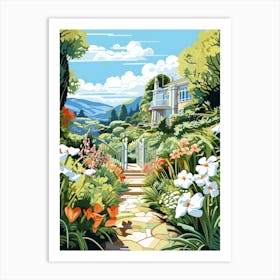 Keirunga Gardens New Zealand Gardens Illustration 1 Art Print