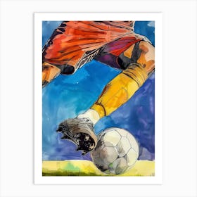 Football Player Watercolor Art (13) Art Print