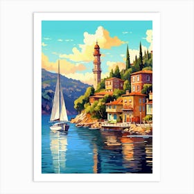 Bosphorus Cruise Prince Islands Pixel Art 1 Art Print