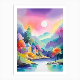 Sunset By The Lake 1 Art Print