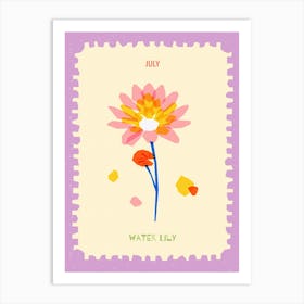 July Birthmonth Flower Water Lily Art Print