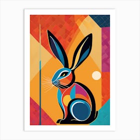 Rabbit Against Abstract background, 1461 Art Print