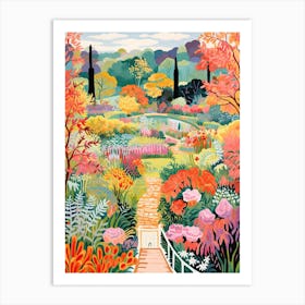 Giverny Gardens, France In Autumn Fall Illustration 0 Art Print
