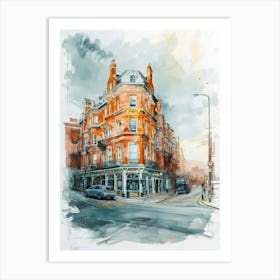 Lambeth London Borough   Street Watercolour 2 Art Print