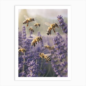 European Honey Bee Storybook Illustration 1 Art Print