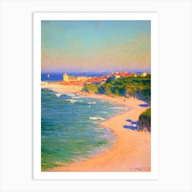 La Côte Des Basques Beach Biarritz France Monet Style Art Print