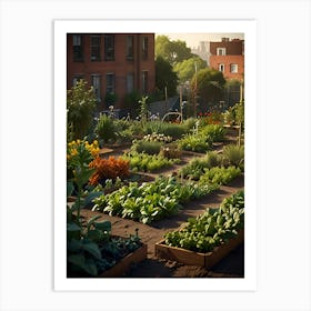 City Rooftop Garden Art Print