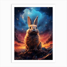 Kbgtron A Rabbit Colorful Lights In The Style Of Fantastical Cr E45b8f53 5f2f 4dab A3b1 27a9d06e7e7a Art Print