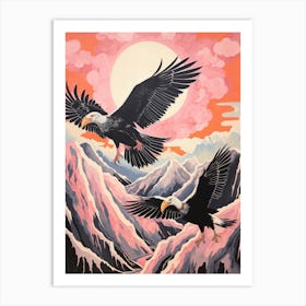 Vintage Japanese Inspired Bird Print California Condor 2 Art Print