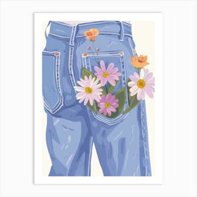 Blue Jean Bouquet Art Print