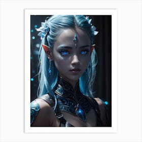 Blue Elf Print Art Print