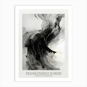 Transcendent Echoes Abstract Black And White 7 Poster Affiche